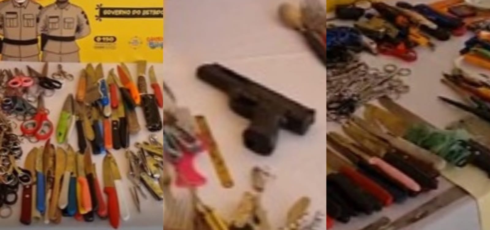 PM apreende centenas de armas brancas no 1° dia do Carnaval de Salvador