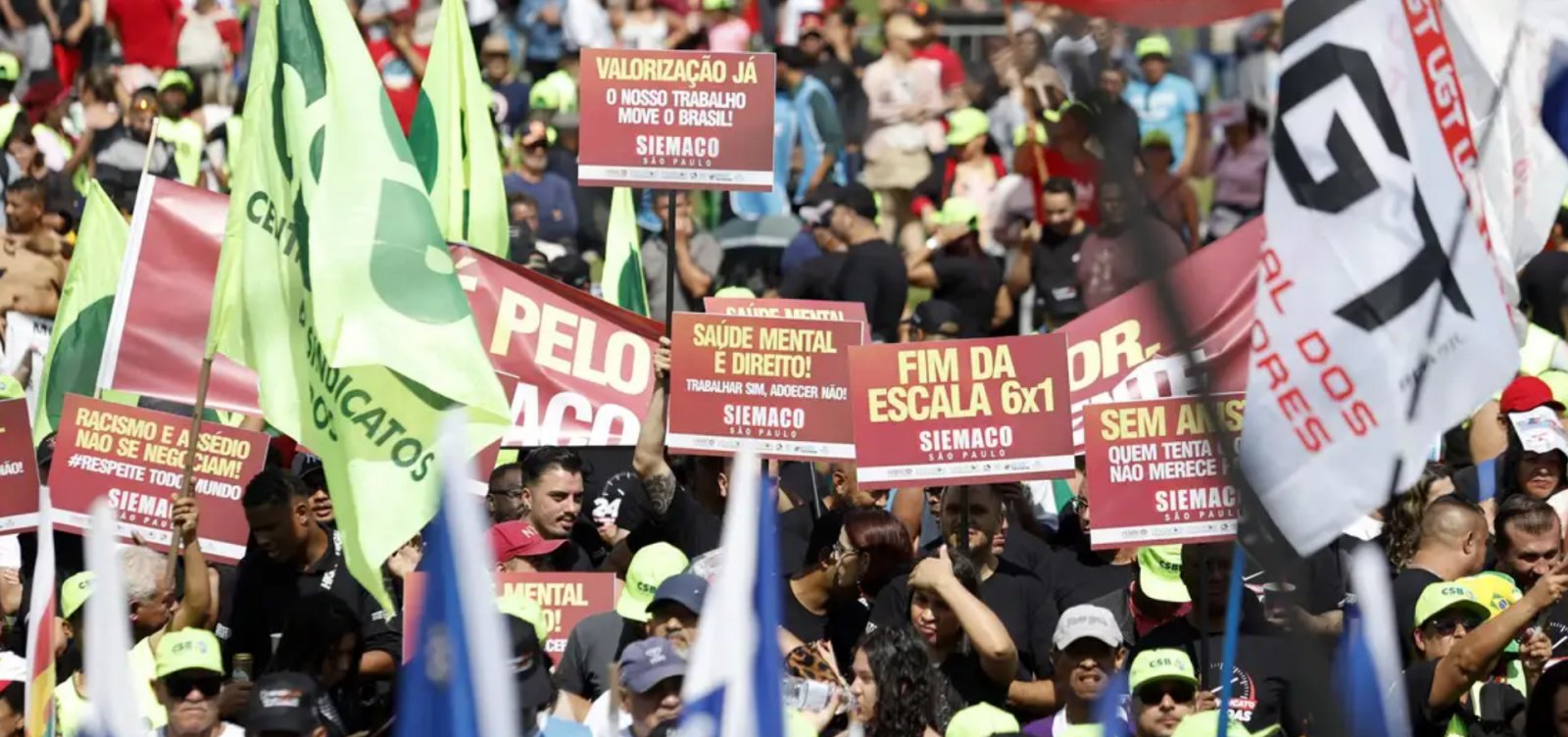 Ato em São Paulo une centrais sindicais e governo pelo fim da escala 6x1