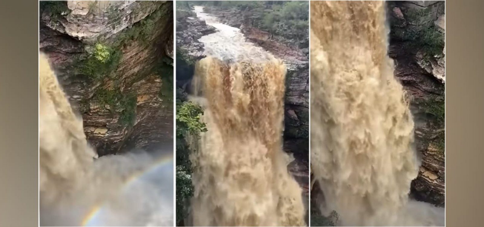 Após temporal, volume de água aumenta nas cachoeiras da Chapada e trilhas ficam mais perigosas