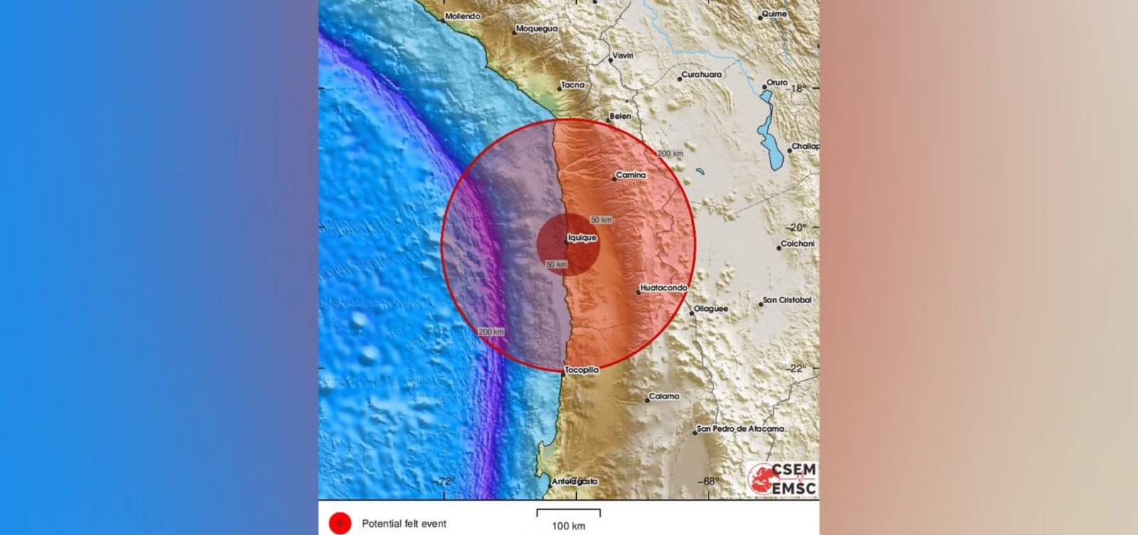 Terremoto de magnitude 5,8 atinge Chile