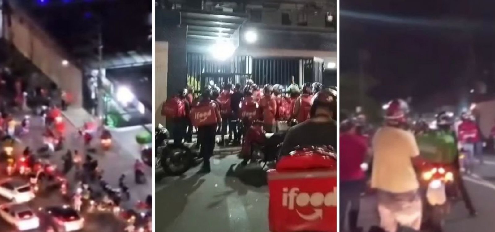Após agressão, mais de 100 entregadores fazem protesto na frente de condomínio em Salvador