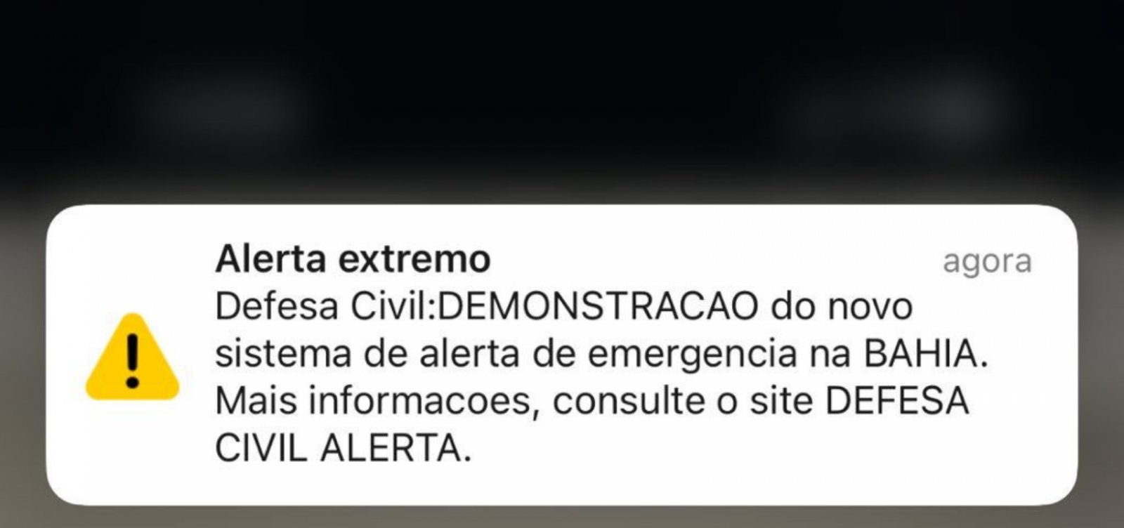 Defesa Civil inicia teste de alerta por celular neste sábado