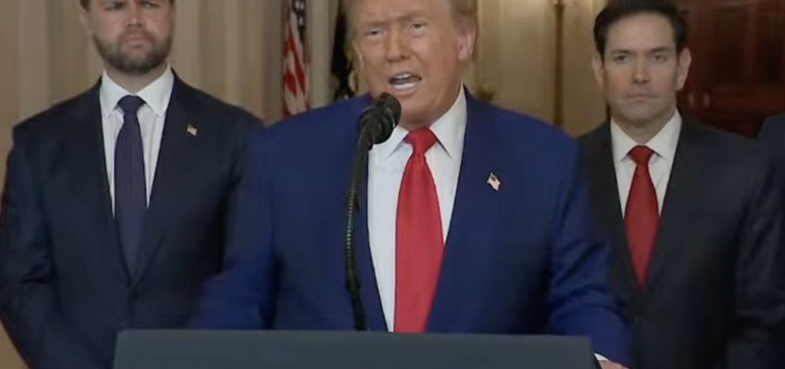 “Haverá paz, ou haverá tragédia para o Irã”, afirma Donald Trump em pronunciamento