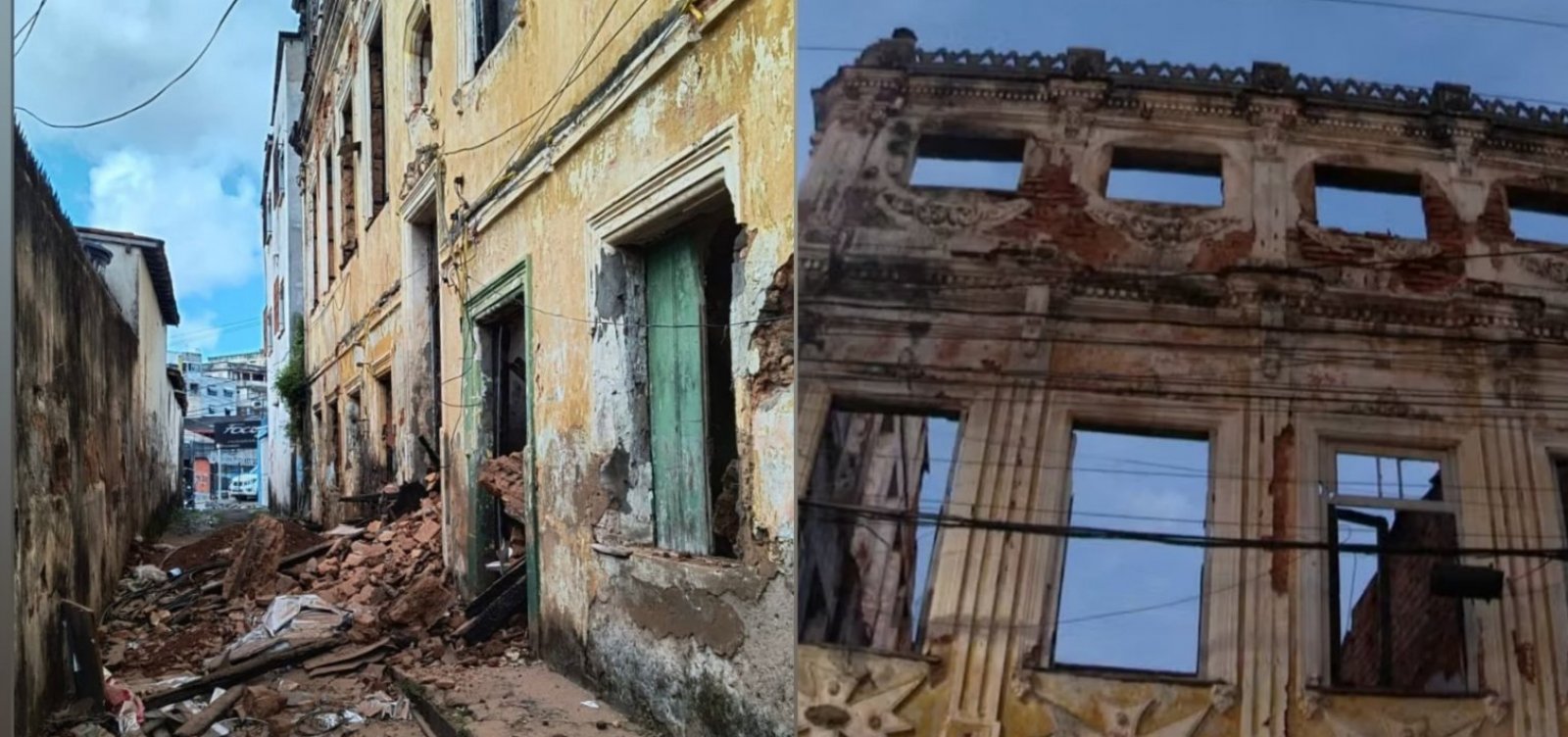 Casarão que desabou no Santo Antônio Além do Carmo é demolido e trânsito é liberado