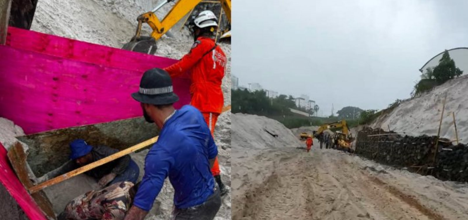Operário fica soterrado após deslizamento de terra em obra no Nordeste de Amaralina