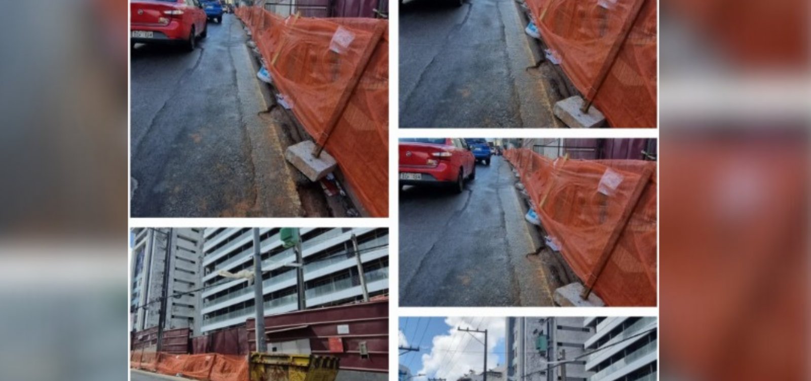 Obra da Moura Dubeux ocupa calçada e gera transtornos a pedestres na Av. Cardeal da Silva
