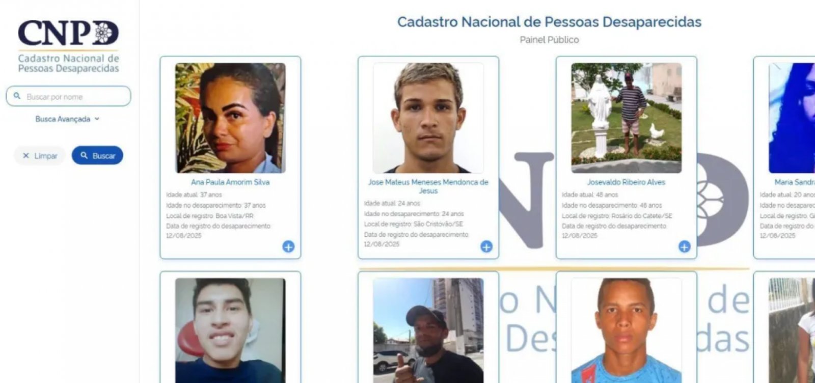 Governo lança plataforma que reúne dados de pessoas desaparecidas 