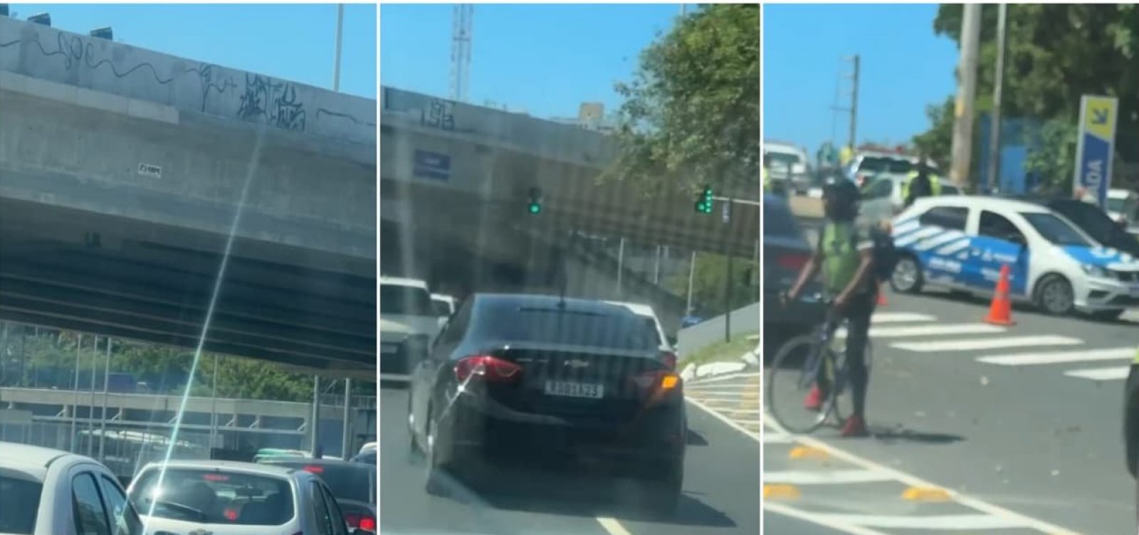 Pista com óleo provoca queda de motociclista em Salvador