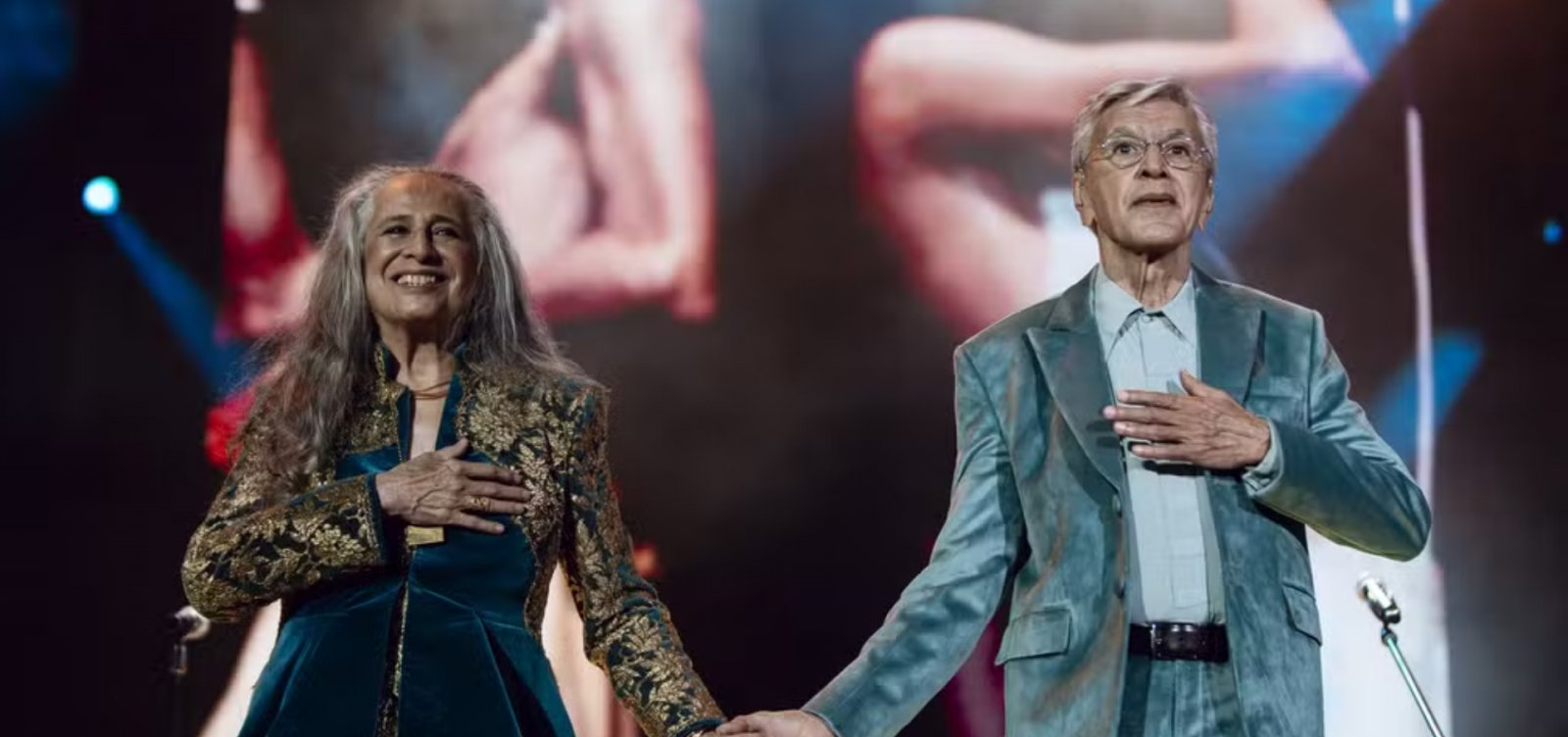 Caetano Veloso e Maria Bethânia são indicados ao Grammy 2026 por álbum ao vivo