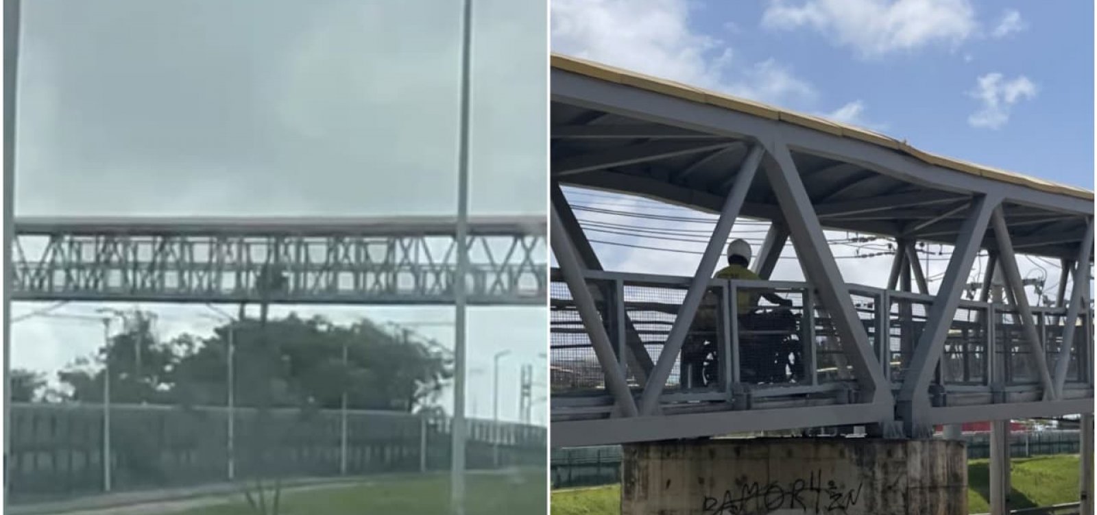 Motociclista é flagrado atravessando passarela de pedestres em Salvador