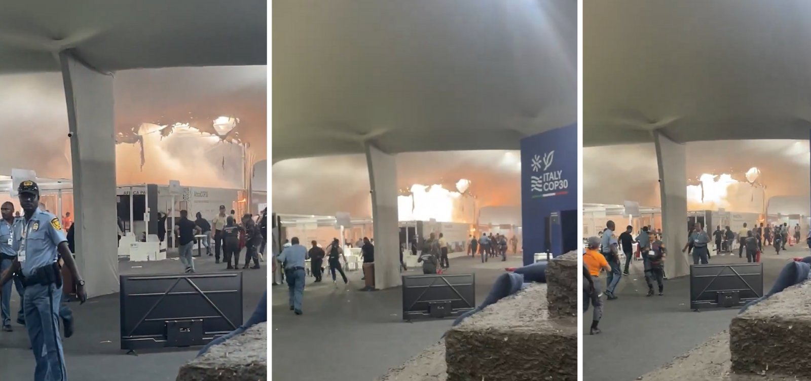 Incêndio atinge pavilhão da COP30 em Belém; área é evacuada