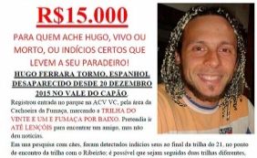 Família de espanhol desaparecido na Chapada oferece recompensa de R$ 15 mil