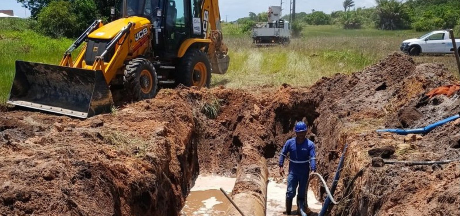 Rompimento de adutora interrompe abastecimento de água na Ilha de Itaparica