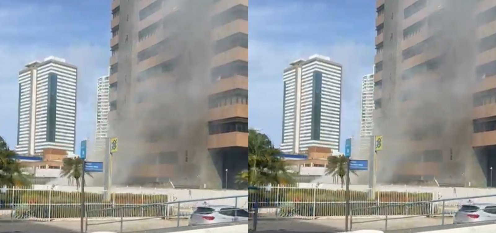 Incêndio é registrado na Av.Tancredo Neves neste sábado