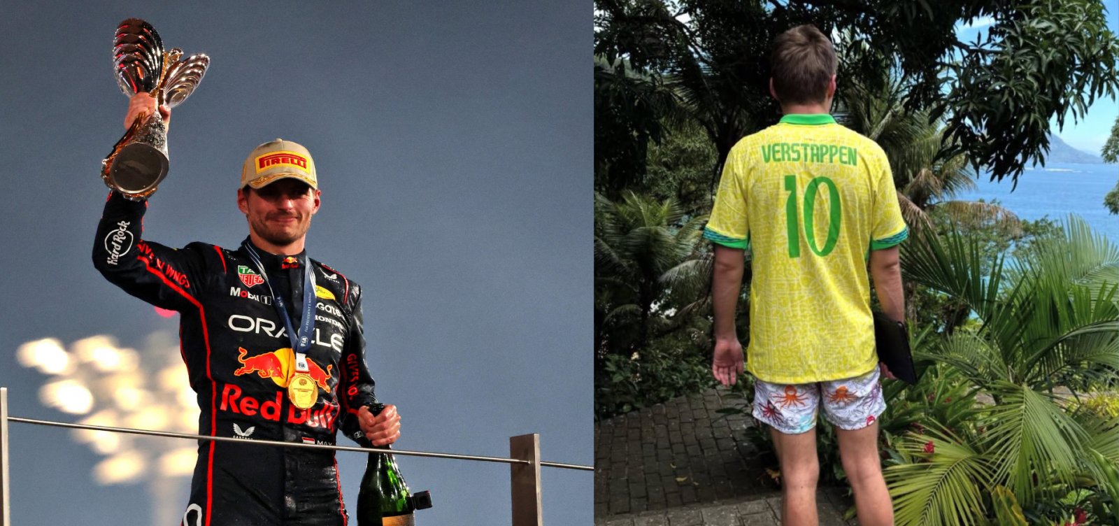Max Verstappen veste camisa da Seleção e curte férias no Brasil