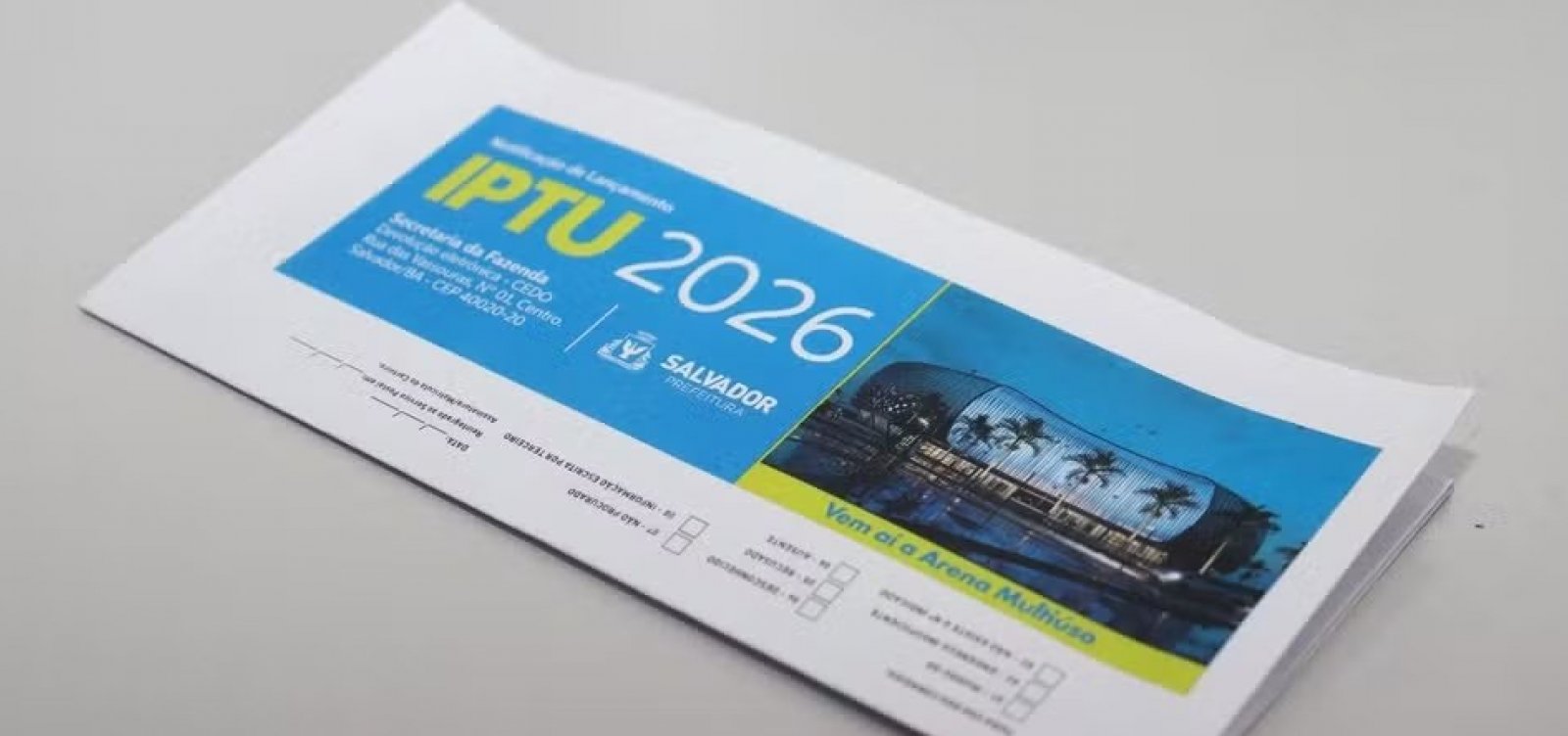 Prazo de pagamento do IPTU 2026 de Salvador termina na quinta-feira