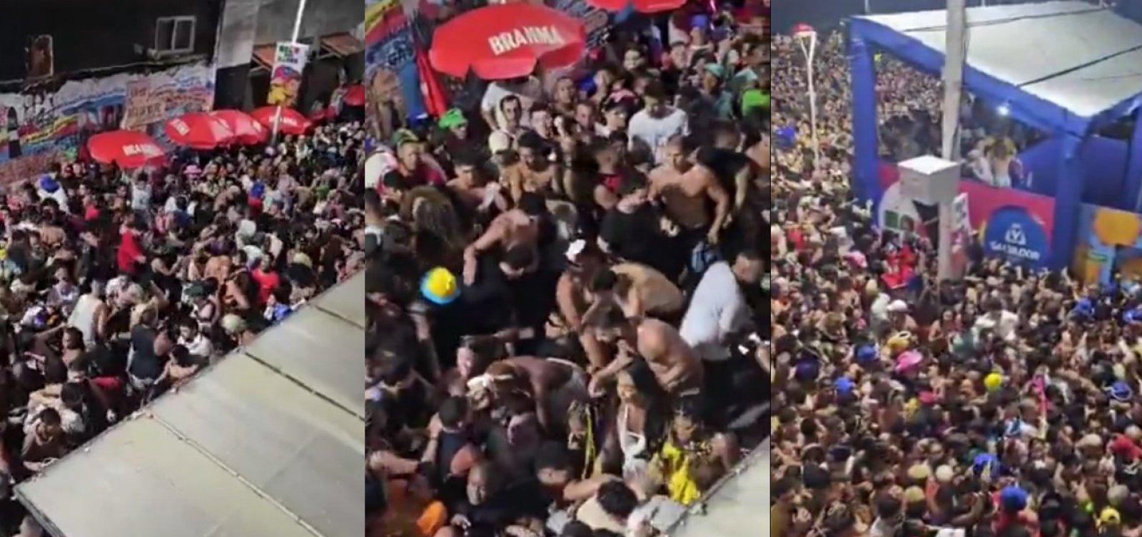 Foliões são pressionados contra grades durante passagem de Anitta no circuito Dodô