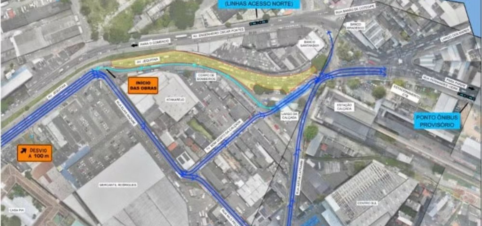 Obras do VLT provocam mudanças no trânsito e nos ônibus; saiba quais são as rotas alteradas