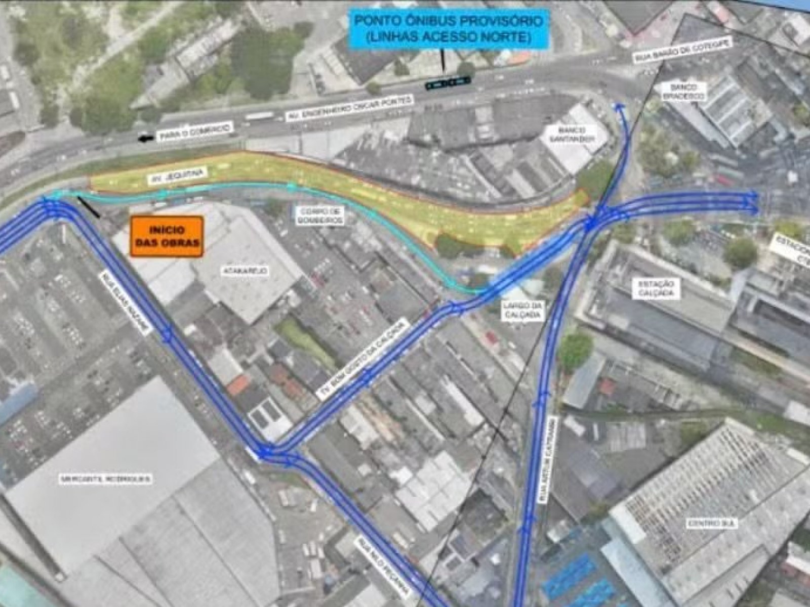 Obras do VLT provocam mudanças no trânsito e nos ônibus; saiba quais são as rotas alteradas