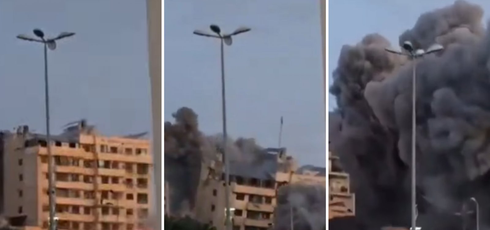 Prédio desaba após ser atingido por míssil israelense em Beirute, no Líbano; assista ao vídeo