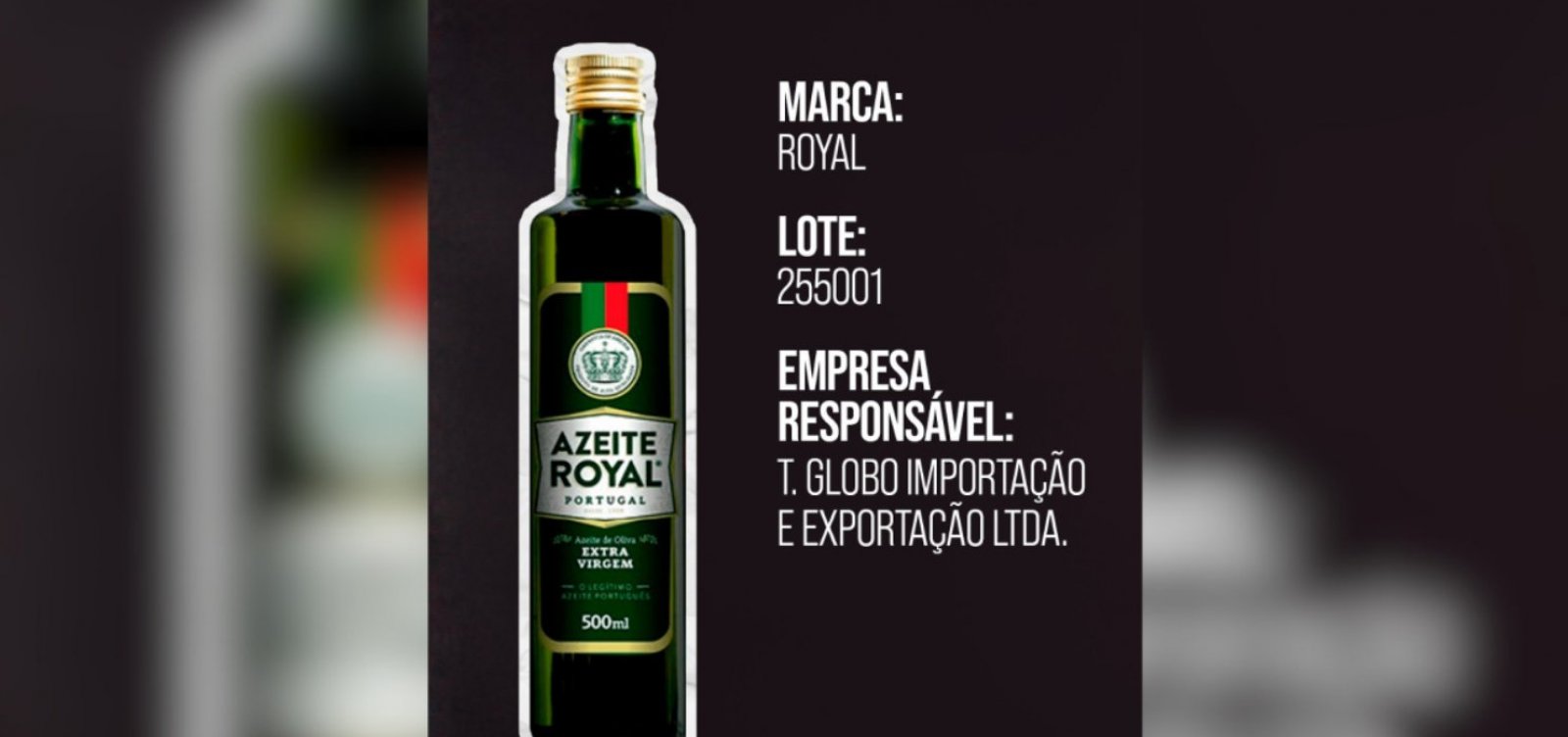 Anvisa proíbe lote de azeite Royal após identificar fraude na composição