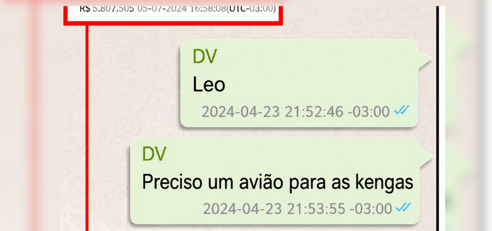 "Preciso de um avião para as kengas", diz Vorcaro em mensagens