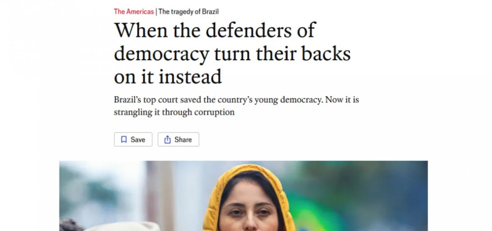 The Economist diz que crise no STF ameaça democracia e aponta “escândalo de corrupção”
