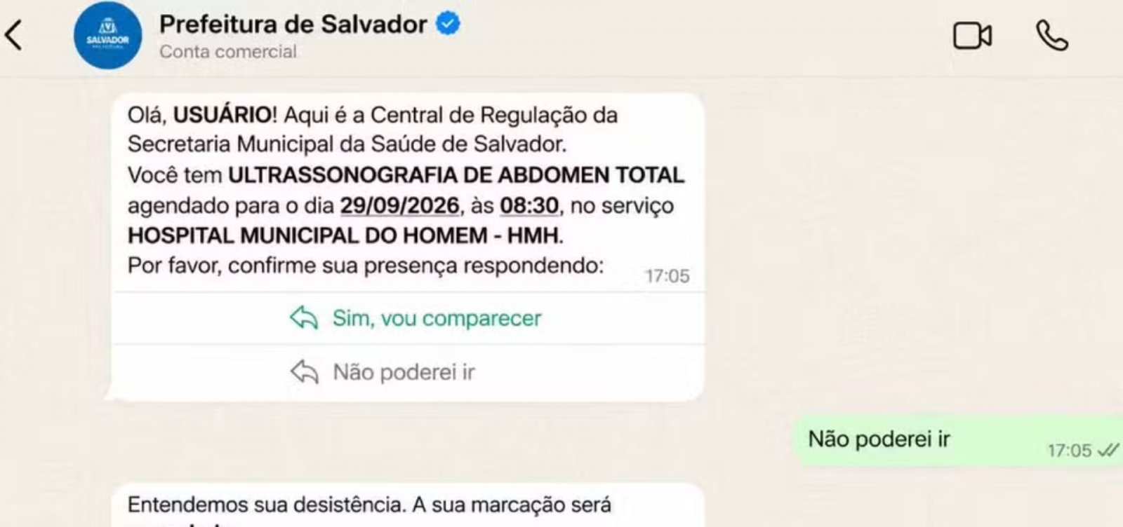 SMS passa a confirmar consultas e procedimentos através de WhatsApp