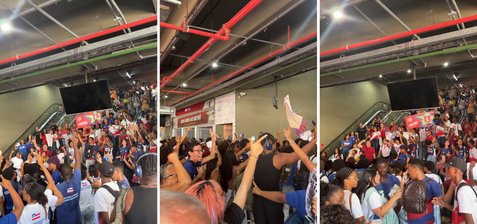 Estudantes se reúnem na Estação da Lapa em apoio a Lula