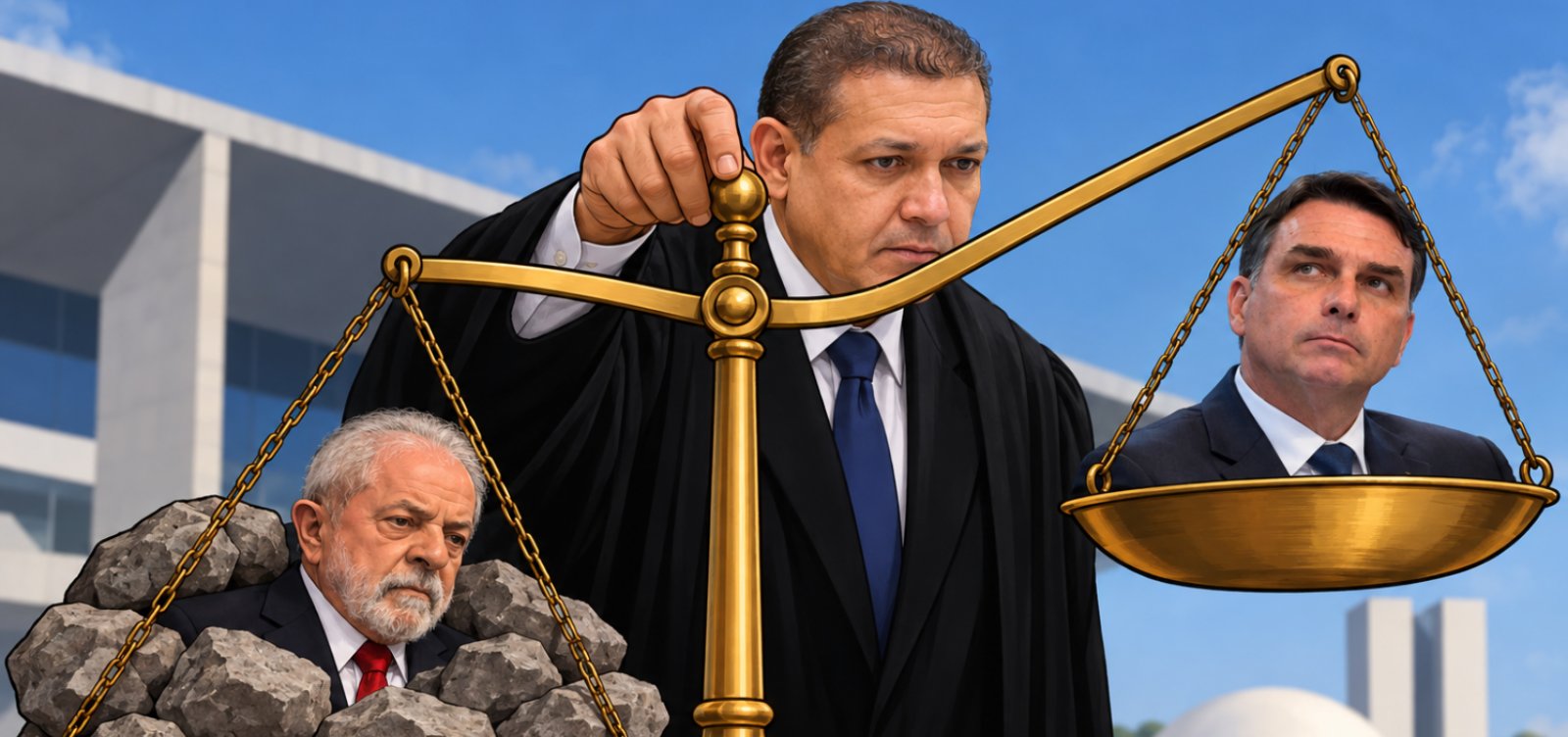 Balança desigual de Nunes Marques no TSE favorece Flávio Bolsonaro e prejudica Lula