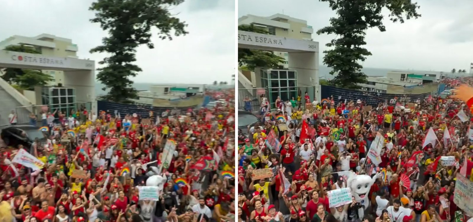 Com multidão, ato pela democracia começa na Barra, em Salvador