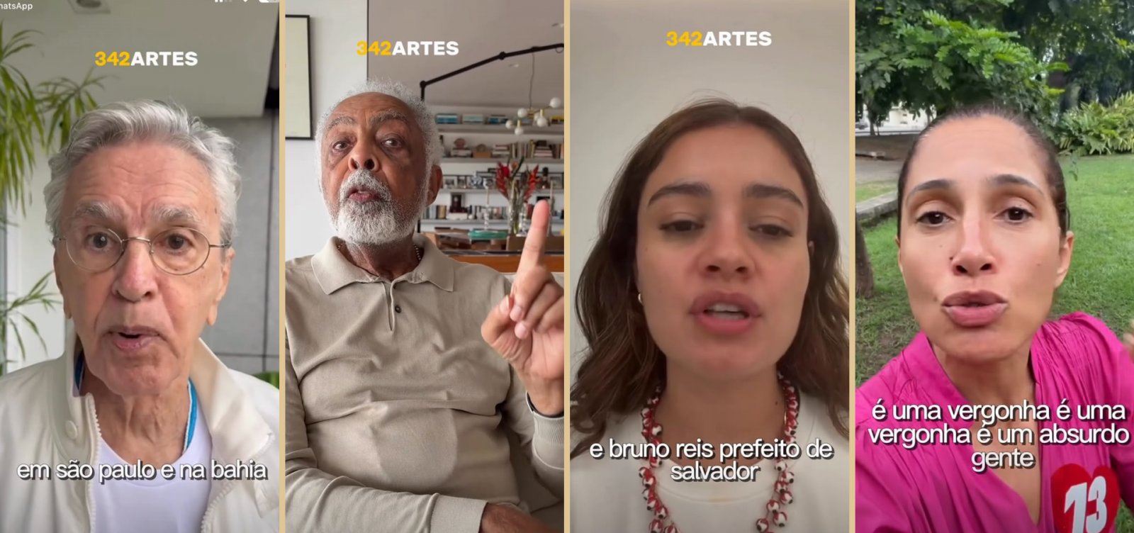 Caetano Veloso, Gilberto Gil e outros artistas denunciam possível crime eleitoral por redução de ônibus em Salvador e SP