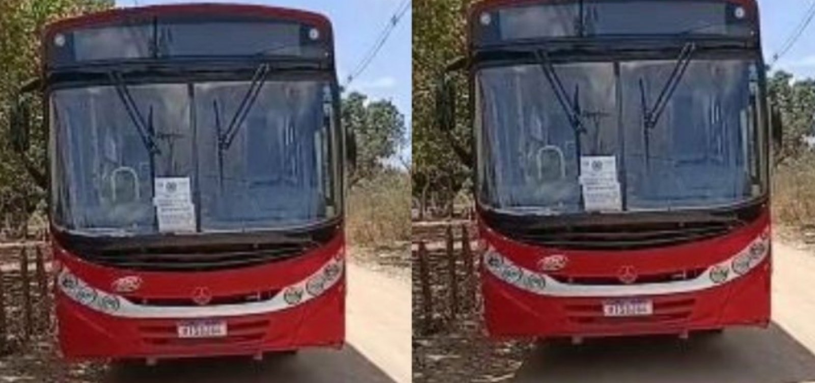 Ônibus parado na zona rural de Feira de Santana impede eleitores de chegar aos locais de votação