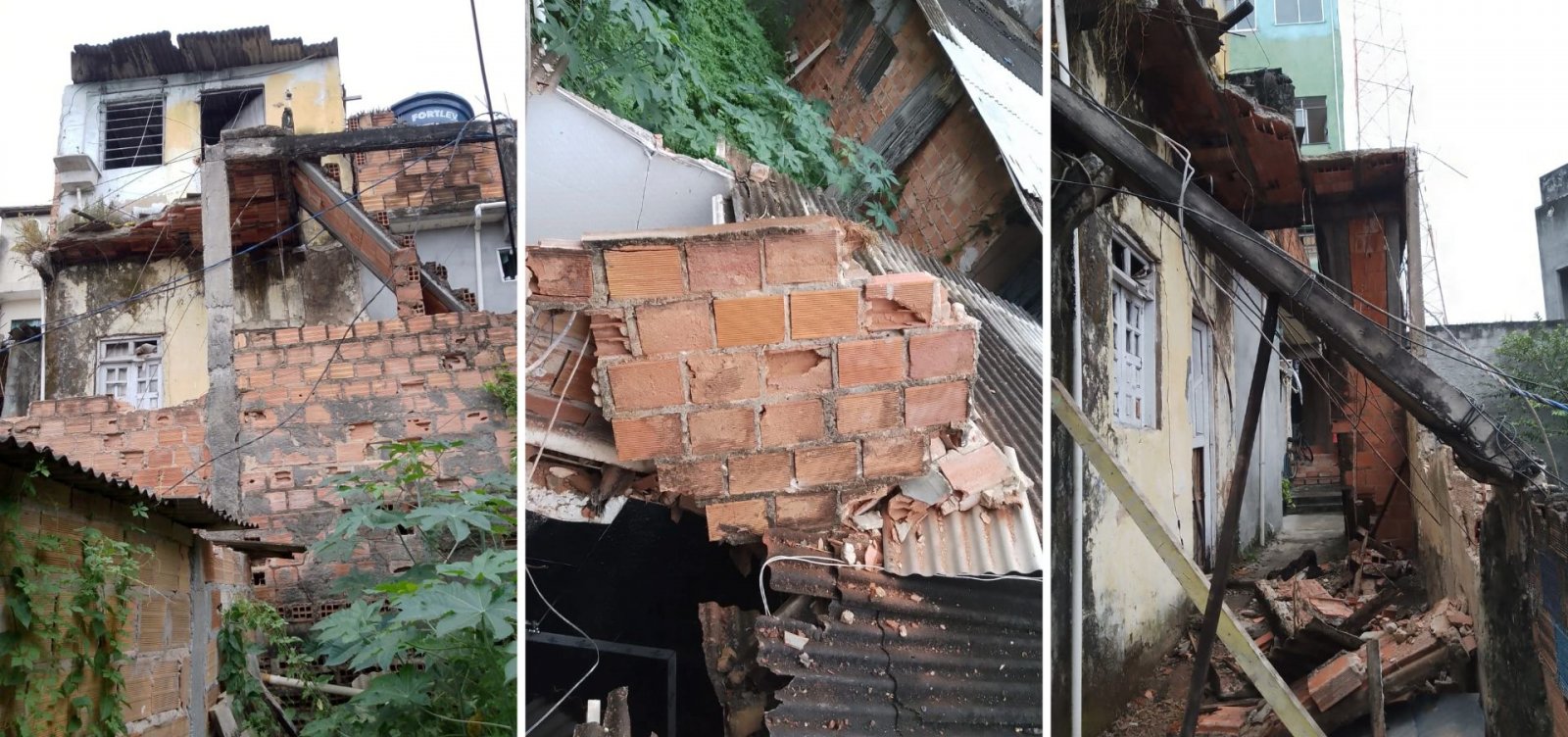 Fortes chuvas causam desabamento de imóvel no bairro da Federação