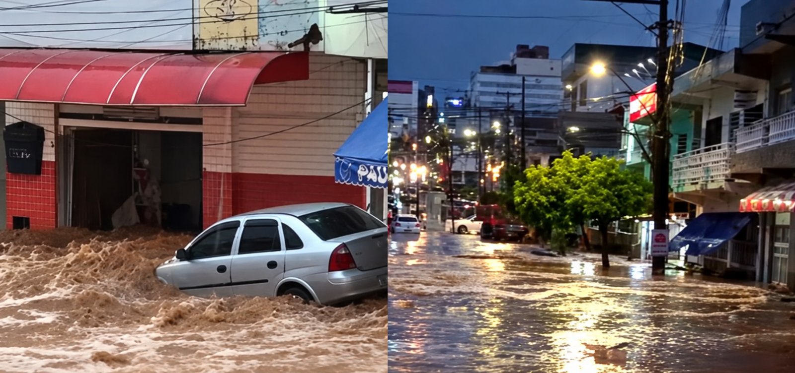 Chuvas provocam estragos no interior da Bahia; ambulância é arrastada e carros são levados por enxurrada