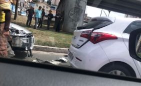 Acidente envolvendo 3 carros causa congestionamento intenso na Bonocô