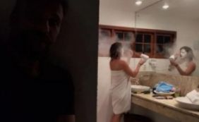 Bruno Gagliasso faz pegadinha com Giovanna Ewbank com farinha no secador; vídeo