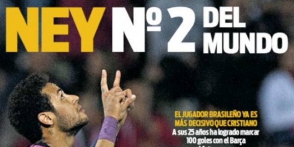 Neymar é o segundo melhor jogador do mundo, diz jornal espanhol