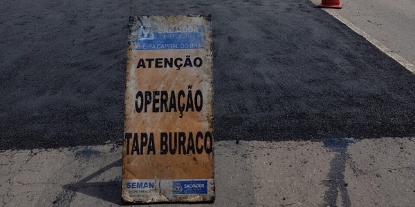 Prefeitura faz operação tapa-buracos nas principais vias de Salvador