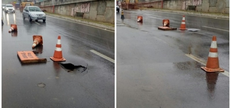 Chuva: cratera da Av. Heitor Dias já foi fechada, diz Seman