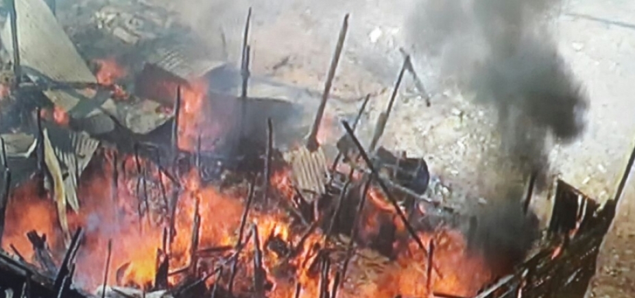 Barracos são destruídos por incêndio em Fazenda Coutos