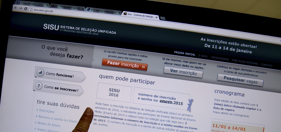 Estudantes têm até esta quinta para fazer inscrição no Sisu; mais de 700 mil já se cadastraram