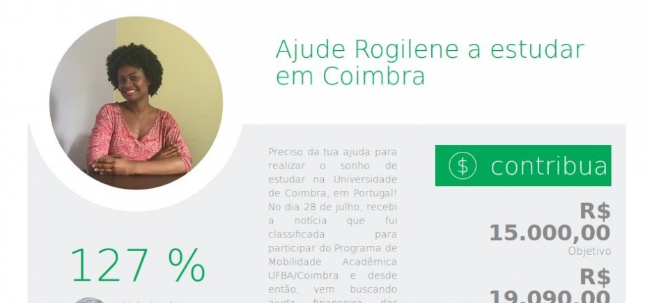 "Estou sem acreditar", declara baiana da UFBA que conseguiu dinheiro para estudar em Coimbra