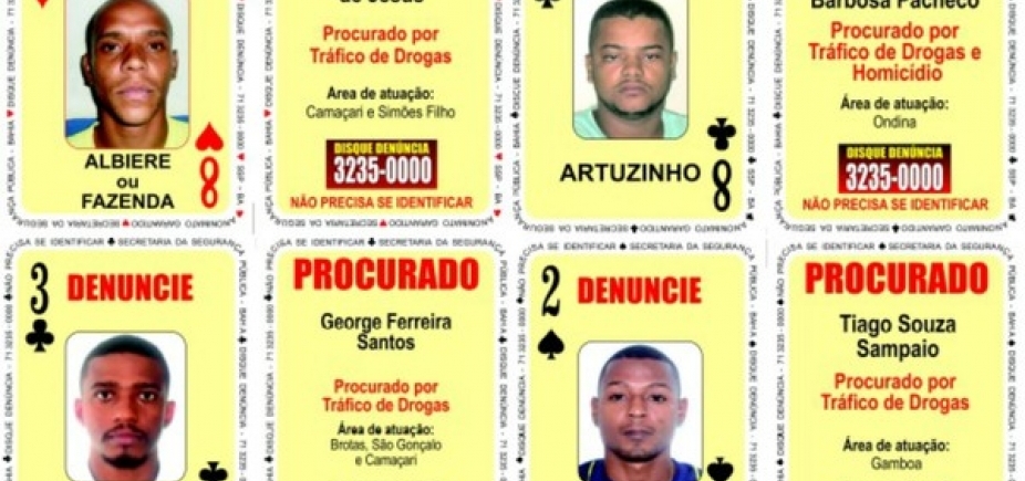 Baralho do Crime tem quatro novos procurados na Bahia; confira nomes