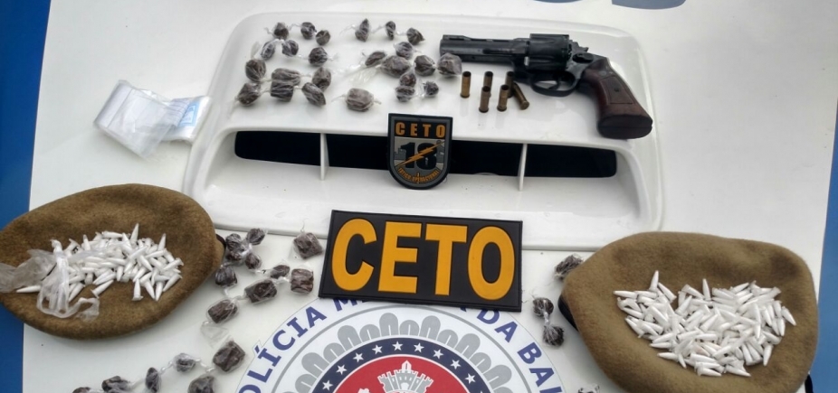 Operação policial apreende cerca de 300 porções de cocaína, maconha e revólver no Centro Histórico