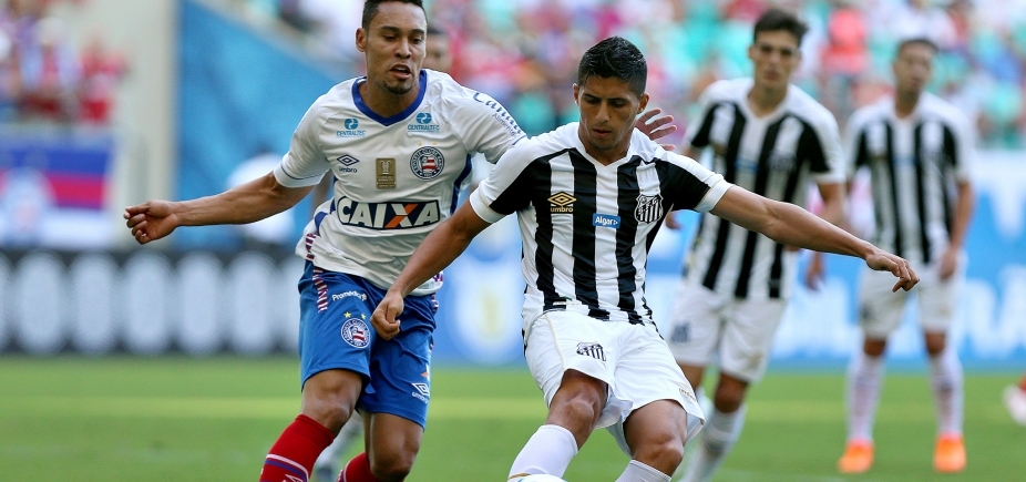 Com gol no fim, Bahia vence o Santos por 1 a 0 na Fonte Nova