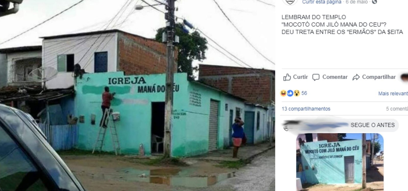 Igreja batizada como 'Mocotó com Jiló Maná do Céu' causa polêmica na Bahia