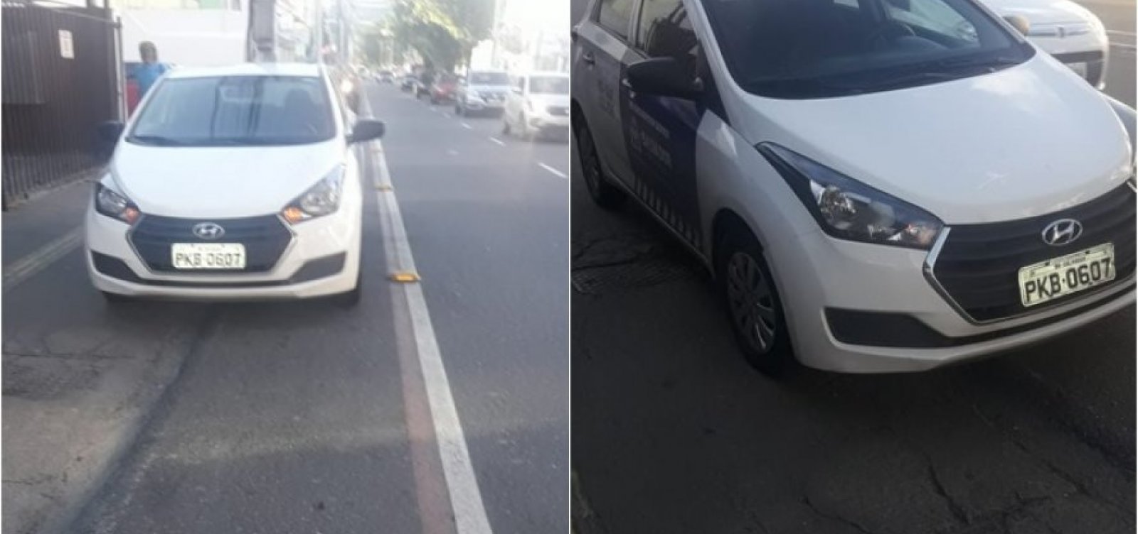 Transalvador apura infração de carro oficial flagrado parado sobre ciclofaixa