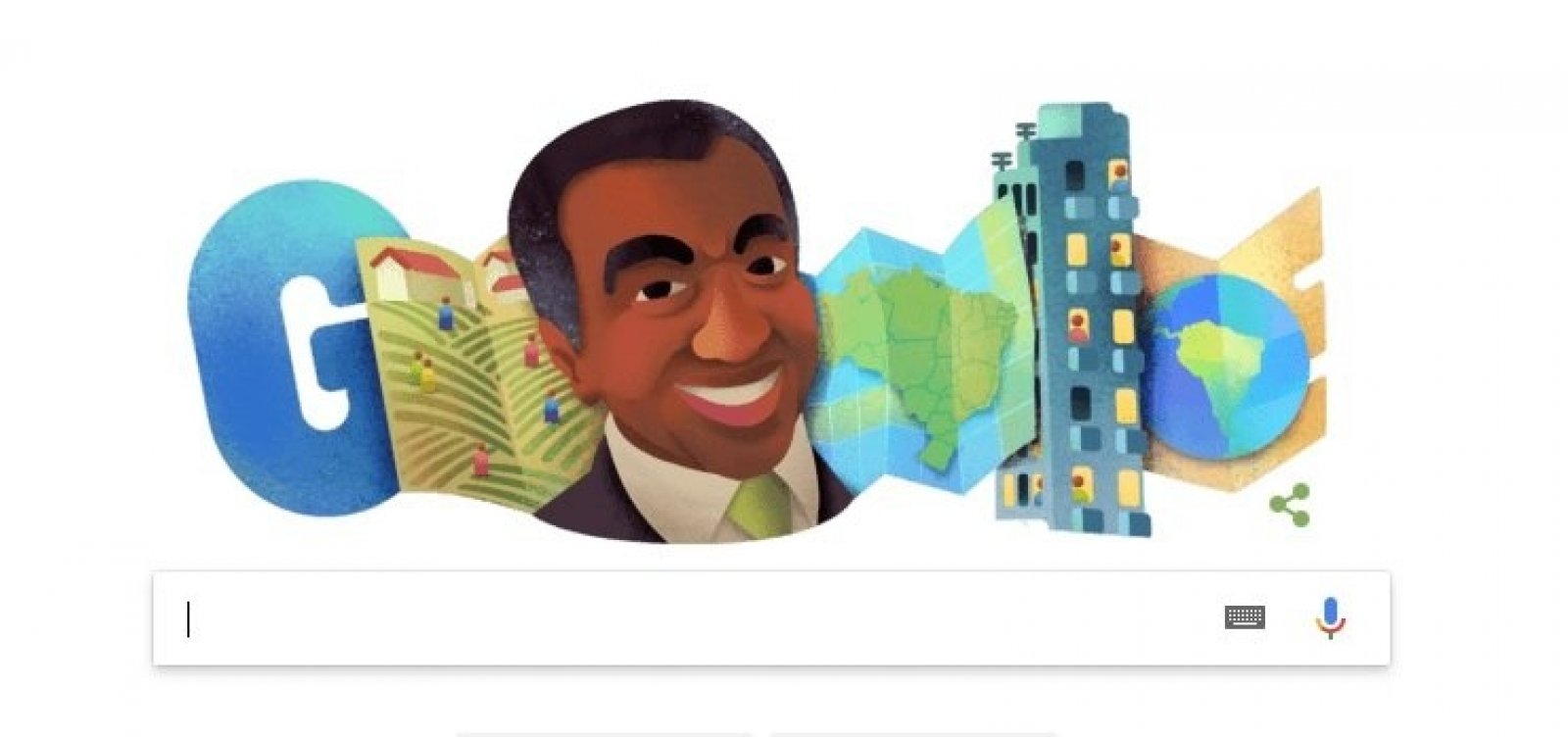 Baiano, Milton Santos é homenageado por doodle do Google