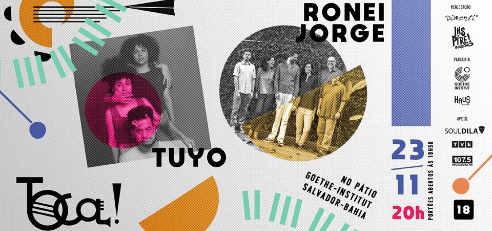 Festa TOCA! reúne shows de Ronei Jorge e Tuyo no Goethe-Institut, em Salvador